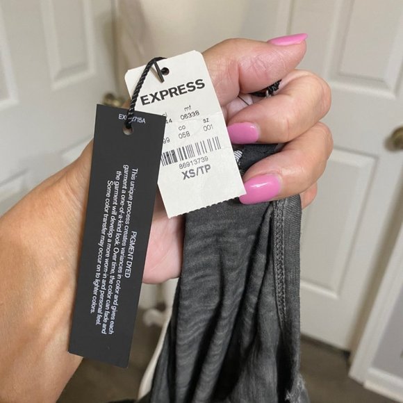 NWT Express Sleeveless Eyelet Top - Charcoal Gray - XS - Picture 6 of 9